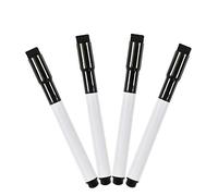 The Magnet Shop TMS Whiteboard Marker, Magnetic Dry Wipe Pens with Eraser Tip for Home, Office and School | Works great with Dry Erase Meal Planners and Weekly Organisers (Black, 4 Pack)