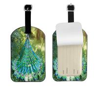 The Magnificent Peacock High Grade Stylish for SuitcasesTags Travel Luggage Tags with Personalized Card and Privacy Cover
