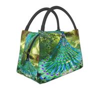 The magnificent peacock Insulated Lunch Bag for Women-Large Capacity,Leak-Proof & Easy to Clean for Work, Picnics, and Travel