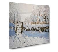 The Magpie by Claude Monet Canvas Print | Gallery Wrapped 30mm Frame Wall Art | 14x14 inches | Ready to Hang | Modern Picture | Living Room Bedroom Lounge Office