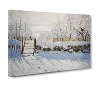The Magpie By Claude Monet Canvas Print | Gallery Wrapped 30mm Frame Wall Art | 24x16 inches | Ready to Hang | Impressionist Picture | Living Room Bedroom Lounge Office
