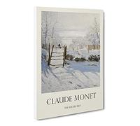 The Magpie By Claude Monet Canvas Print | Gallery Wrapped 30mm Frame Wall Art | 24x16 inches | Ready to Hang | Impressionist Picture | Living Room Bedroom Lounge Office