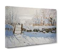 The Magpie By Claude Monet Canvas Print | Gallery Wrapped 30mm Frame Wall Art | 30x20 inches | Ready to Hang | Impressionist Picture | Living Room Bedroom Lounge Office