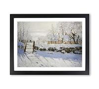 The Magpie By Claude Monet Classic Painting Framed Print | A2 Black Framed Wall Art | Ready to Hang | Classic Historical Picture | Living Room Bedroom Lounge Office