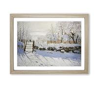 The Magpie By Claude Monet Classic Painting Framed Print | A4 Oak Framed Wall Art | Ready to Hang | Classic Historical Picture | Living Room Bedroom Lounge Office