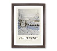 The Magpie By Claude Monet Exhibition Museum Painting Framed Print | A2 Walnut Framed Wall Art | Ready to Hang | Modern Historical Picture | Living Room Bedroom Lounge Office