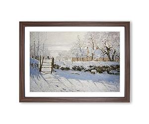 The Magpie by Claude Monet Framed Print | A2 Walnut Framed Wall Art | Ready to Hang | Modern Historical Picture | Living Room Bedroom Lounge Office