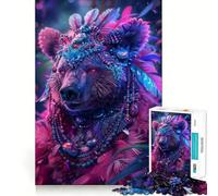The Majestic Bear 1000 Piece Jigsaws for Teenagers Puzzle Memory Gain Relaxing Fun Design Assembly Warm Surprise (50x75cm)