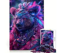 The Majestic Bear Jigsaw Puzzles for Adults 1000 Piece Memory Boost Cozy Time Pattern Assembly Santa Wish List (38x26cm)