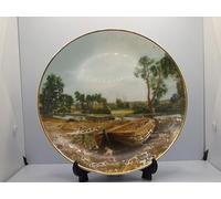 The Majestic Decorative Wall Plate 20cm Boat Building at Flatford Mill By John Constable - Boxed
