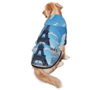 The Majestic Eiffel Tower Dog Hoodie for Medium and Large Dogs – Soft Polyester Pet Clothes, Suitable for All Seasons