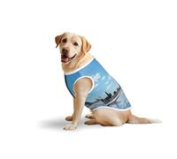 The Majestic Eiffel Tower Dog Pure Cotton Tshirts for Medium & Large Dogs,Breathable Stretchy Tank Top Sleeveless Vest Tee Shirt