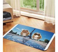 The Majestic Eiffel Tower Pet Feeding Mat-Waterproof & Non-Slip Dog and Cat Food Mat-No Stains Quick Dry Dog Water Dispenser Mat