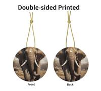 The majestic elephant Patterned ceramic Christmas ornaments - round. Suitable for Christmas trees, holiday parties, and home décor