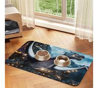 The Majestic Japanese Dragon Pet Feeding Mat Dog Cat Eating Food Absorbent Leather Tablecloth for and Water Bowl Waterproof No Stains Quick Dry Non-Slip 23.62 * 15.75IN
