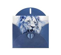 The majestic lion. Blue Patterns greeting card 6x4 inches with envelope, covering birthdays, weddings and other occasions
