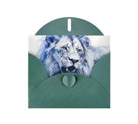The majestic lion. Dark Green Patterns greeting card 6x4 inches with envelope, covering birthdays, weddings and other occasions
