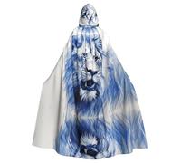 The majestic lion.Halloween printed hooded cape adult party robe masquerade and role play. Carnival wizard cape