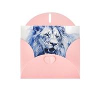 The majestic lion. Pink Patterns greeting card 6x4 inches with envelope, covering birthdays, weddings and other occasions