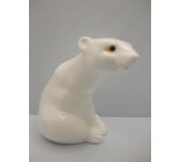 The Majestic Maruri Bone China Polar Bear Cub Figurine White Glazed Height 11cm