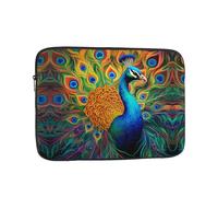 The Majestic Peacock Patterned Laptop Case - 10 inch Slim and Portable, Suitable for Office Travel and Commute