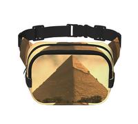 The Majestic Pyramid Square double - layer fanny pack with adjustable shoulder strap - travelling fanny pack - perfect for outdoor sports, Black, One Size