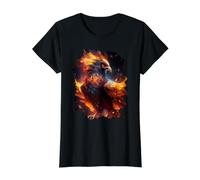 The Majestic Splendor of the Resurrection Phoenix Value Graphic T-Shirt, Women, Black, L
