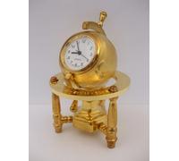 The Majestic World Globe Cast Alloy Miniature Clock Height 7cm