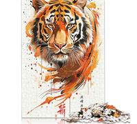 The Majesty of The Tiger Jigsaw Puzzle-500 Pieces Jigsaw Puzzle Jigsaw Puzzle Great Gifts for Adults& Age 18 Years Up 500pcs (52x38cm)