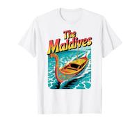 The Maldives Retro Boat, Fun Ocean Adventure T-Shirt