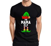 The Mama Elf Mama Funny Elf Family Men's T-Shirt, black, XL
