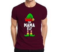 The Mama Elf Mama Funny Elf Family Men's T-Shirt, burgundy, L