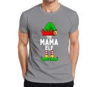 The Mama Elf Mama Funny Elf Family Men's T-Shirt, gray, XL