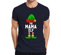 The Mama Elf Mama Funny Elf Family Men's T-Shirt, navy, M
