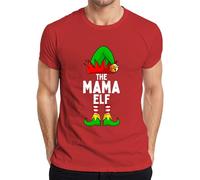 The Mama Elf Mama Funny Elf Family Men's T-Shirt, red, 3XL