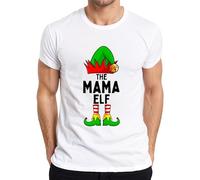 The Mama Elf Mama Funny Elf Family Men's T-Shirt, White, XXL