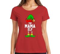 The Mama Elf Mama Funny Elf Family Women's T-Shirt, red, S