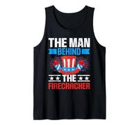 The Man Behind The Firecracker 4th of July American Flag Tank Top