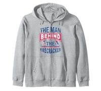 The Man Behind The Firecracker 4th of July Funny USA Zip Hoodie