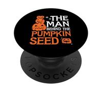 The Man Behind The Pumpkin Seed Funny Halloween Pregnancy PopSockets Adhesive PopGrip