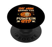 The Man Behind The Pumpkin Seed Halloween Pregnancy Men Dad PopSockets Adhesive PopGrip