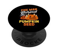 The Man Behind The Pumpkin Seed Halloween Pregnancy Men Dad PopSockets Adhesive PopGrip