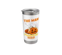 The Man Behind The Pumpkin Seed Halloween Pregnancy Men Dad Stainless Steel Insulated Tumbler