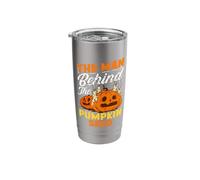 The Man Behind The Pumpkin Seed Halloween Pregnancy Men Dad Stainless Steel Insulated Tumbler