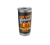 The Man Behind The Pumpkin Seed Halloween Pregnancy Men Dad Stainless Steel Insulated Tumbler