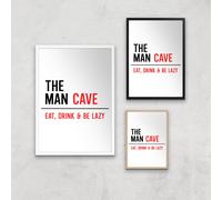 The Man Cave Giclee Art Print - A3 - Wooden Frame