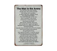 The Man in The Arena Metal Tin Sign Vintage Garden Bedroom Cafe Bar Man Cave Home Wall Decor Metal Poster 8x12 in
