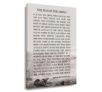 The Man In The Arena Theodore Roosevelt Poster Canvas Motivational Wall Art for Living Room Ispirational Quote Pictures Painting Decor Unframed 12x18 inch (No Framed -Canvas Poster)