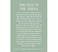 The Man in the Arena Theodore Roosevelt Quote Wall Art Print, Inspirational Typography. Size A4 Green
