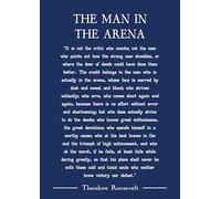 The Man in the Arena Theodore Roosevelt Wall Art. Size A4. Dark Blue